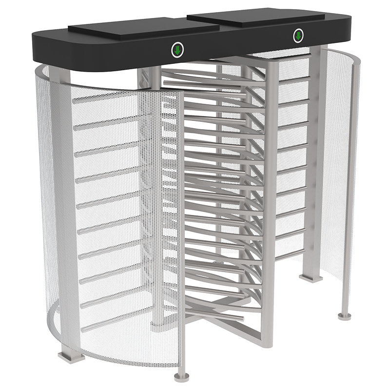 Industrial steel turnstile gate full height revolving gate for factory entrance Biometric steel turnstile gate integrated face recognition access gate