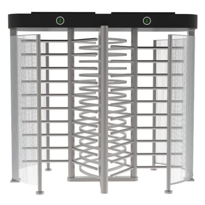 Steel turnstile gate full height revolving barrier for restricted security zone