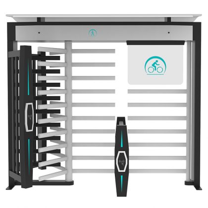 304 stainless steel full height bicycle turnstile with dedicated bike passage gate