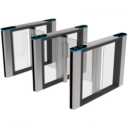 glass turnstile doors