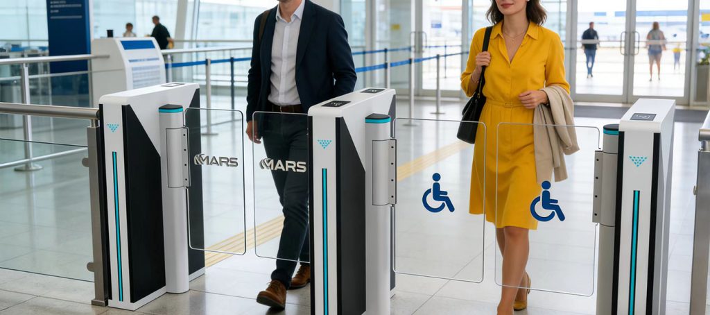 Custom swing turnstile access barrier, 304 stainless steel swing turnstile for commercial projects