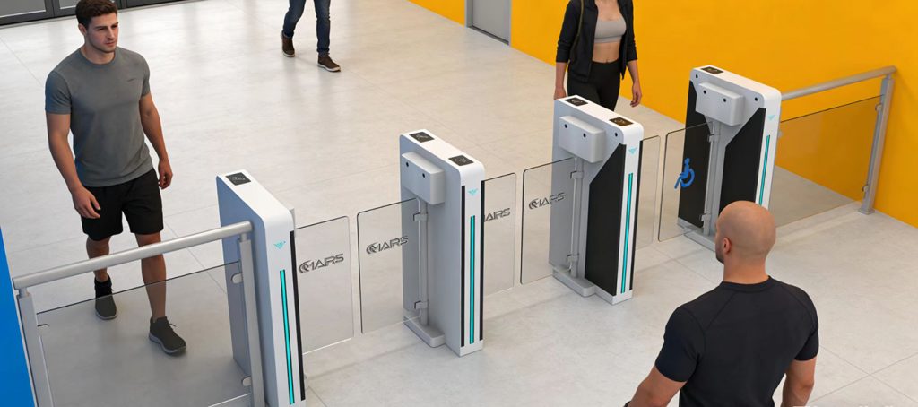 Indoor swing turnstile barrier for office lobby, high‑quality pedestrian security turnstile
