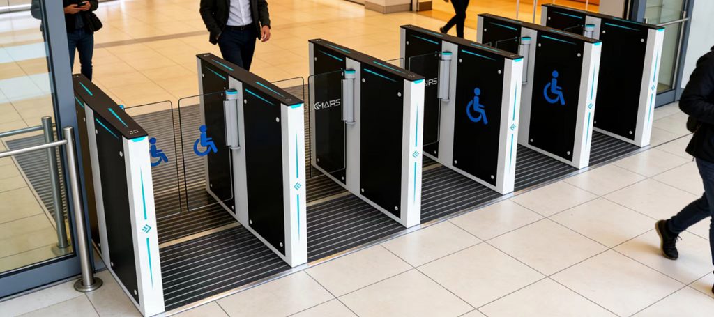 Swing turnstile gate with anti‑collision function for campus and hospital pedestrian channel