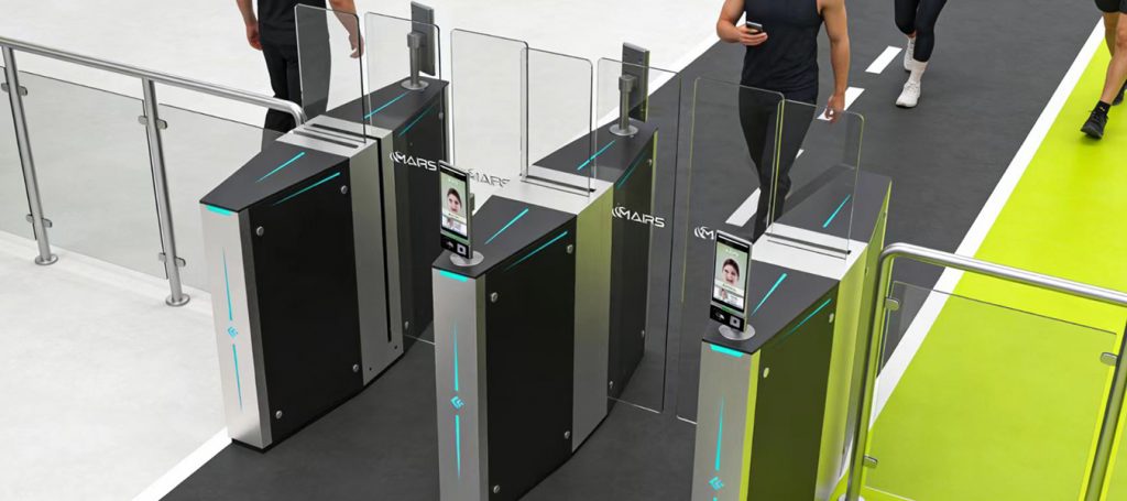 Face recognition gym turnstiles for contactless member check-in at health club