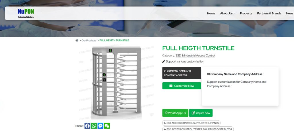 philippines turnstile supplier for office and BPO entrance security