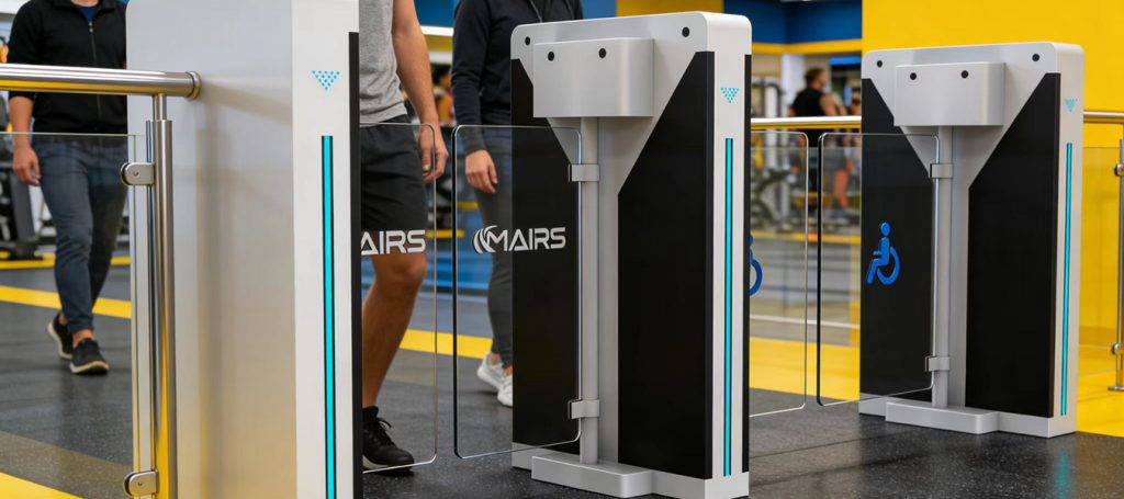 Anti-tailgating gym turnstile gate for gym entrance security and unauthorized entry prevention