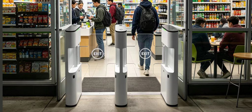Supermarket turnstiles with anti‑tailgating sensor for retail store anti‑theft access control