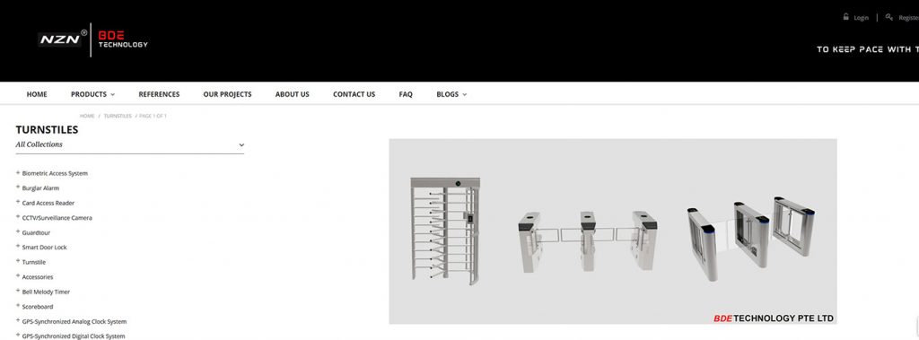 Turnstile supplier in Singapore, stainless steel access control turnstile for CBD commercial office building