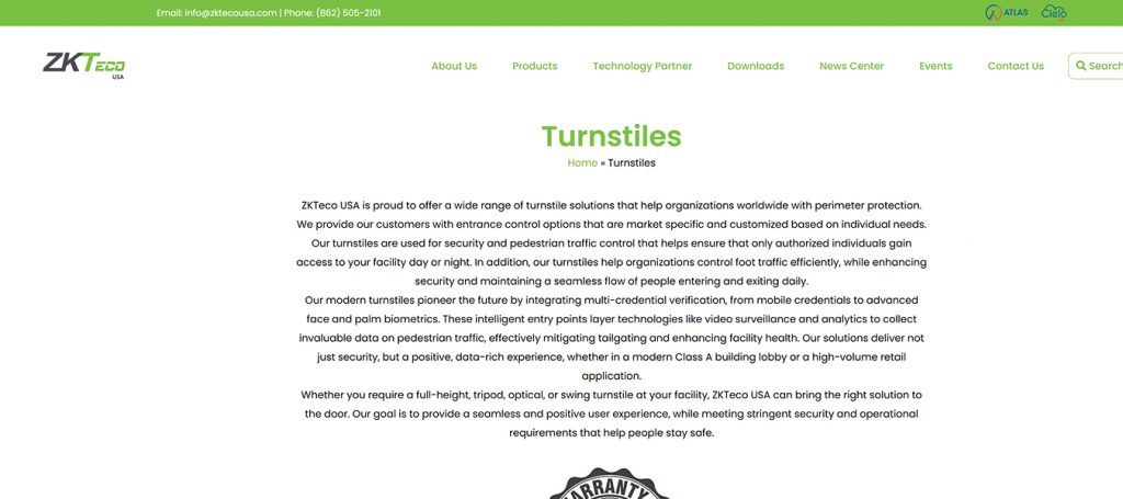 USA turnstile manufacturer speed gate access control system