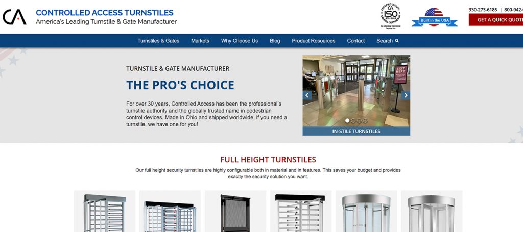Turnstile manufacturers USA stainless steel full height turnstile